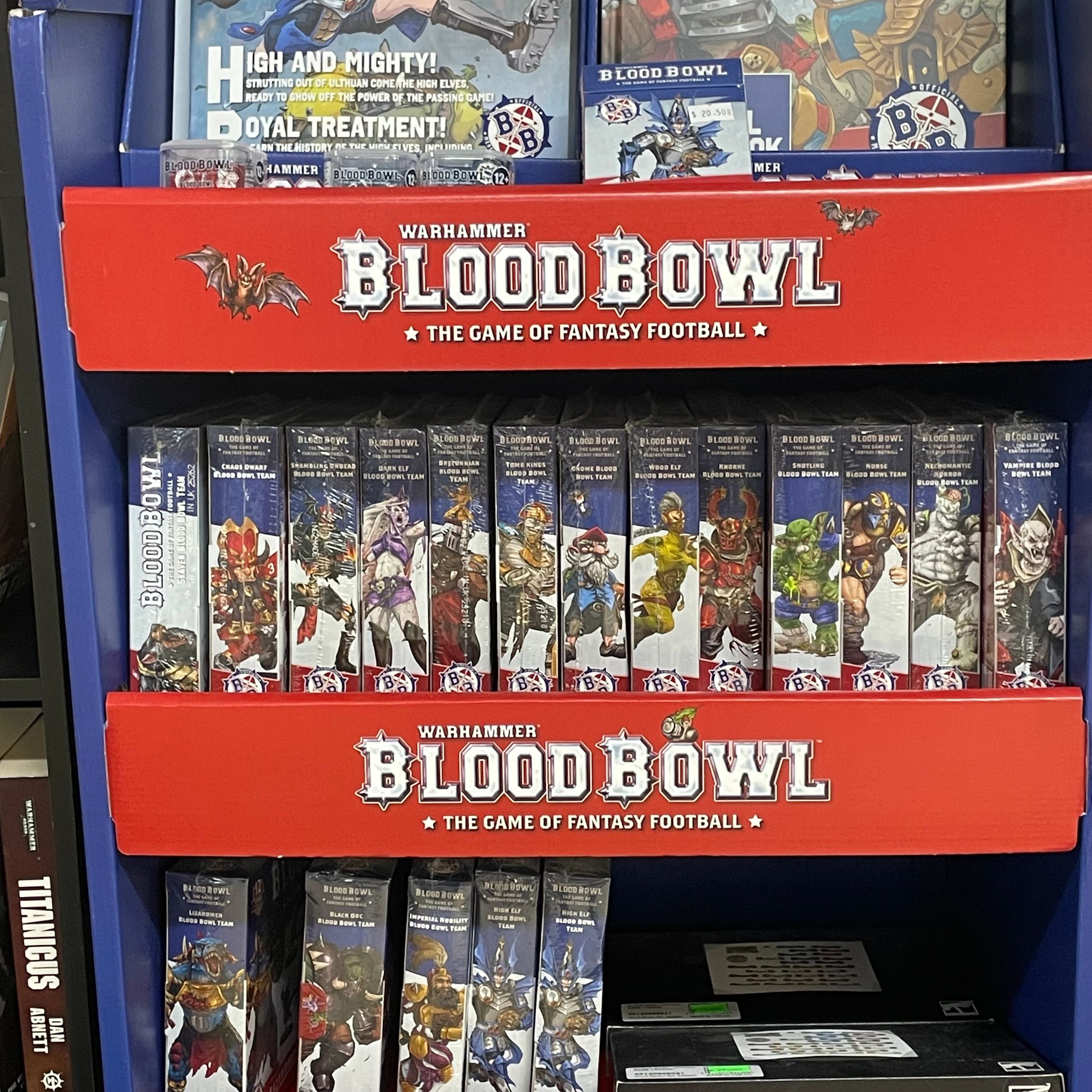 Blood Bowl game boxes and team sets