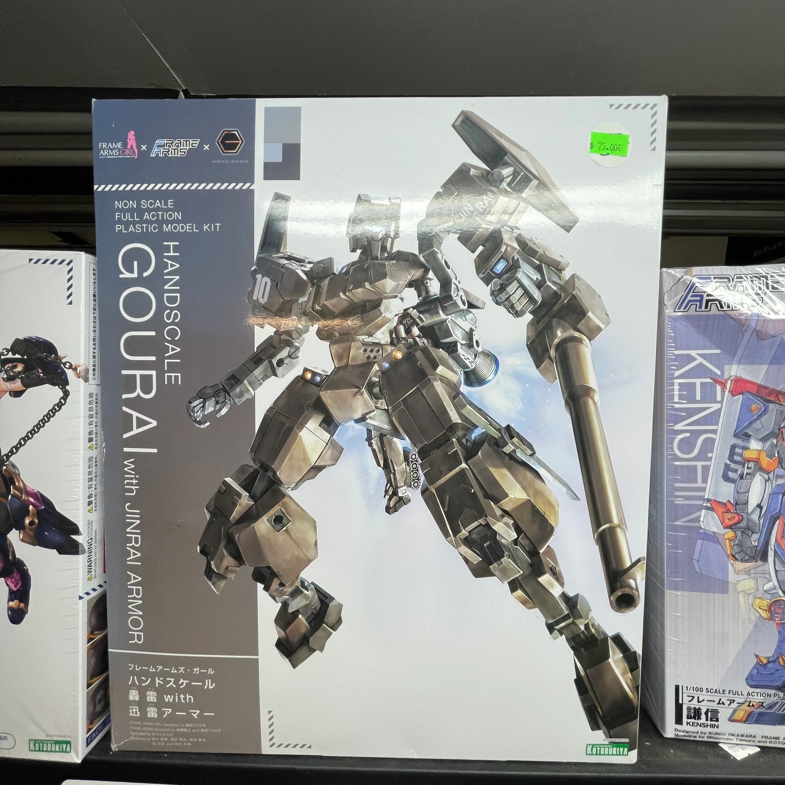Kotobukiya model kits on display